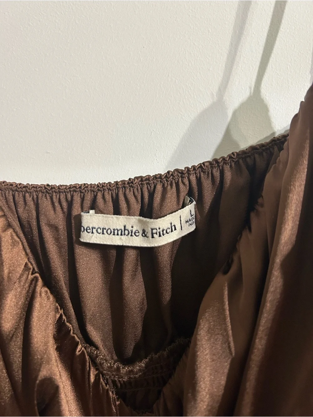Abercrombie & Fitch Brown Satin Maxi Dress